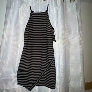 Black and White Striped Mini Dress